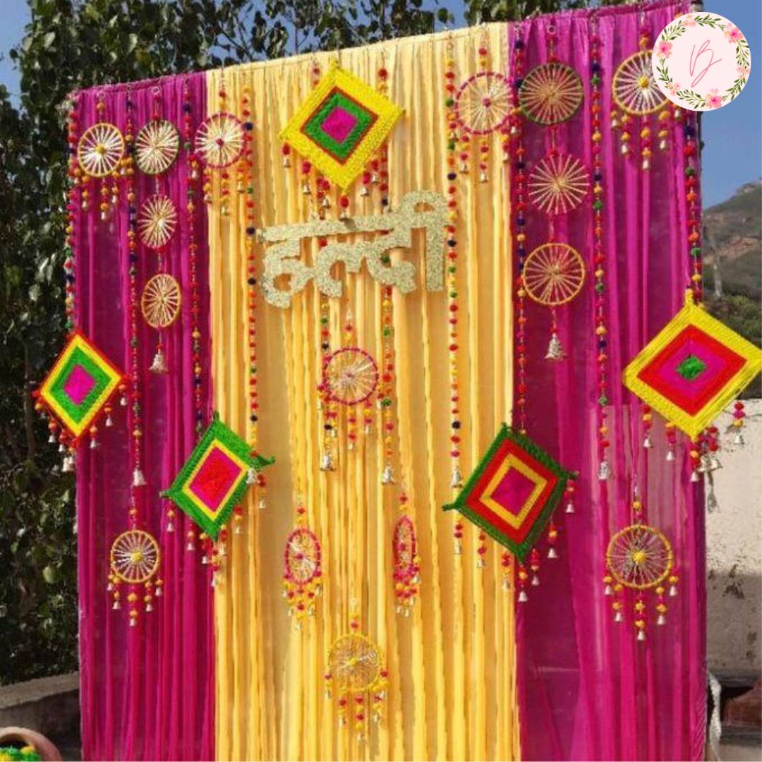 Ethnic Kite Haldi Backdrop