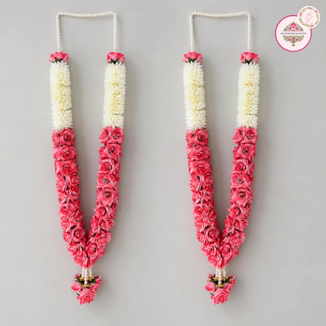 Blush Rose Pearl Artificial Varmalas Set