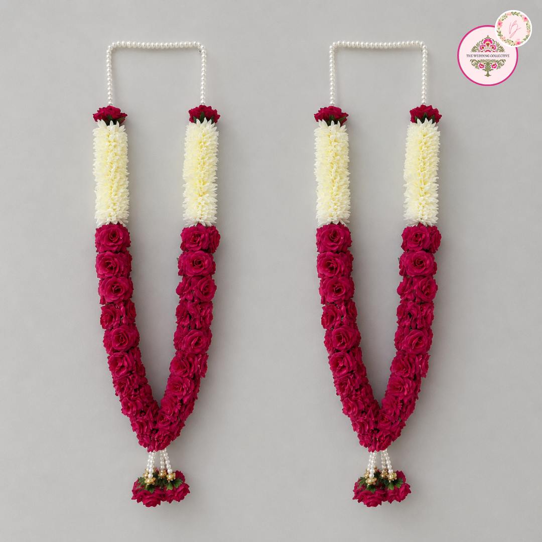 Magenta Bloom Artificial Varmalas Set