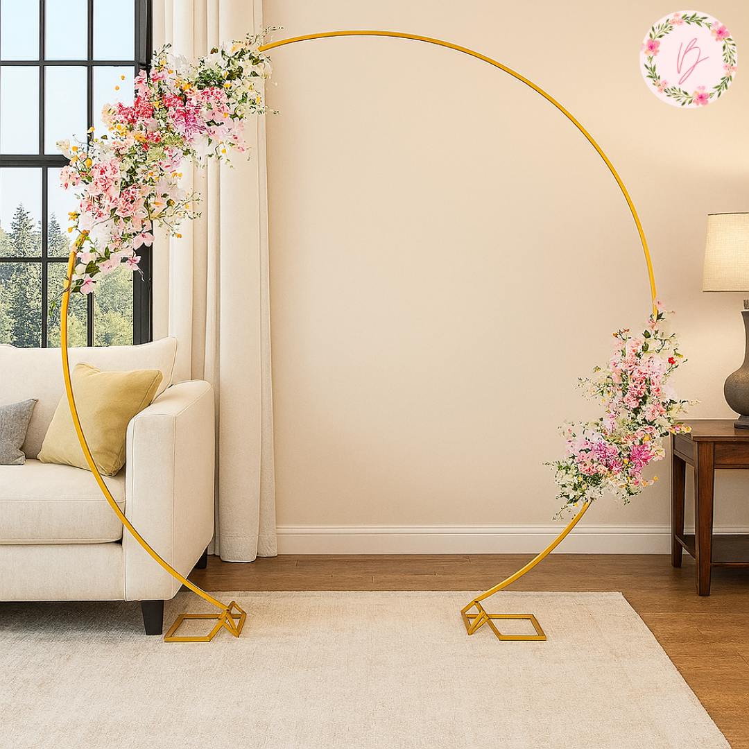 Gold Circle Arch Stand Rental (8ft)