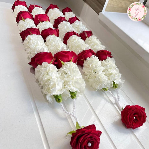Velvet Red & Ivory Bloom Varmala