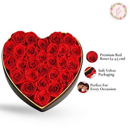 Forever Heart - Preserved Rose Box