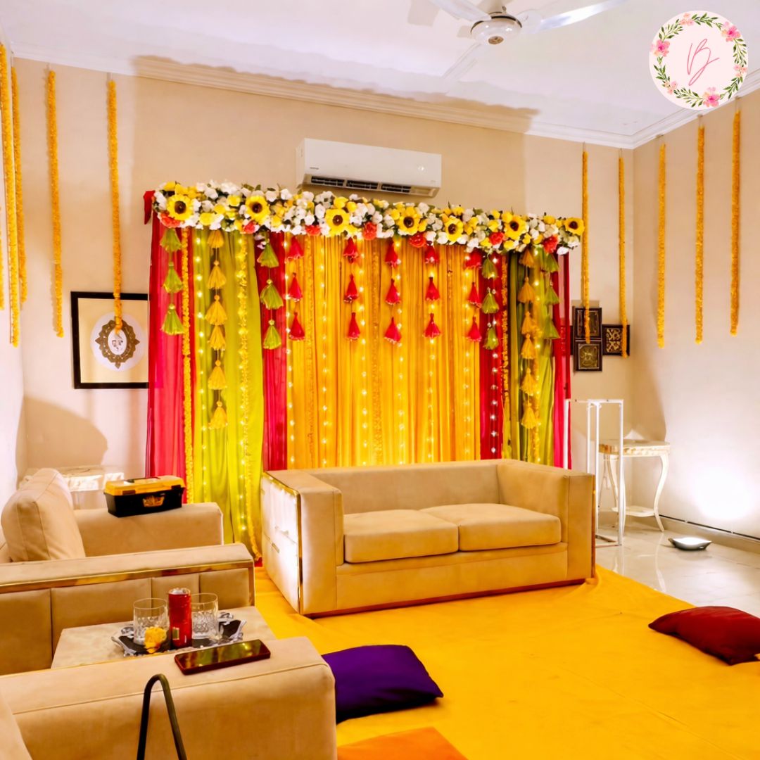 Sunshine Tassel Mehndi Backdrop