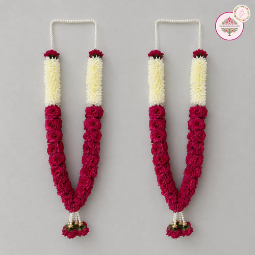 Magenta Bloom Artificial Varmalas Set