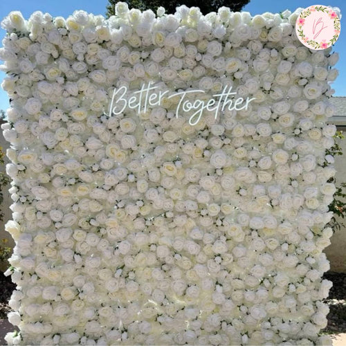 Ivory Rose Elegance Flower Wall