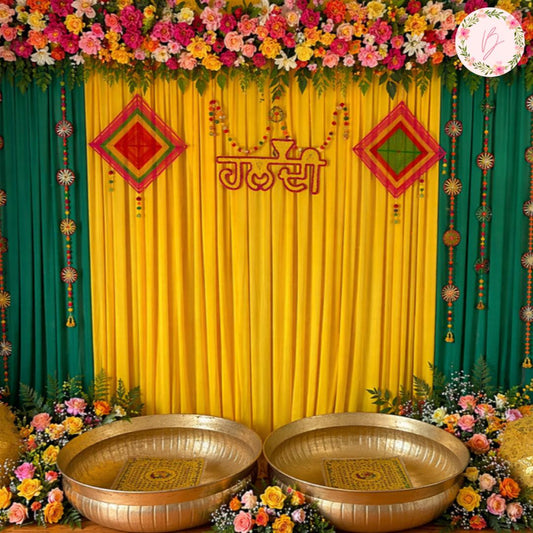 Metallic Tub & Chowki Set
